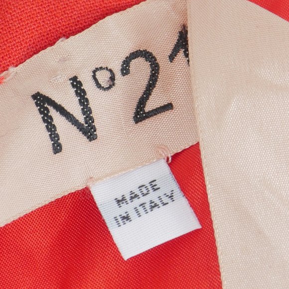 No 21 Red Short Sleeve Pin Tucked Pleated Front Vintage Mid Length Dress - Picture 2 of 13